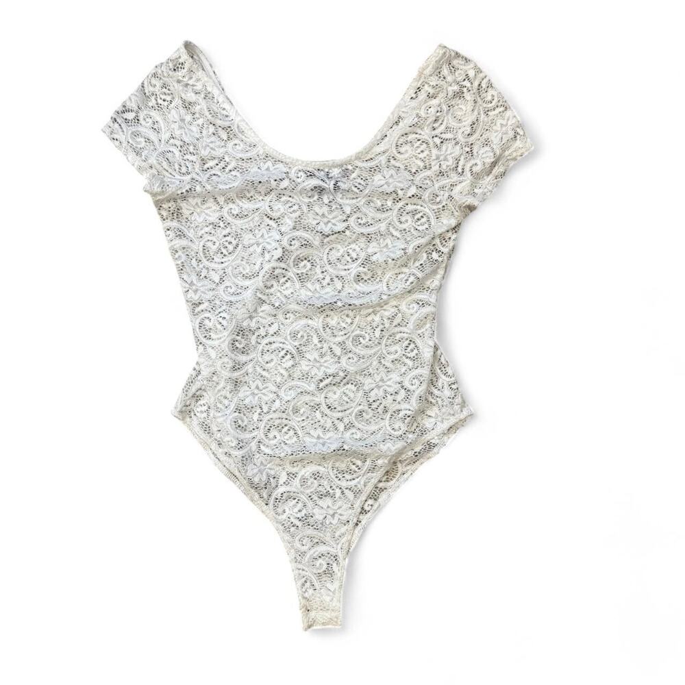 2000s fairy cottagecore lace off the shoulder bodysuit Wet Seal size small